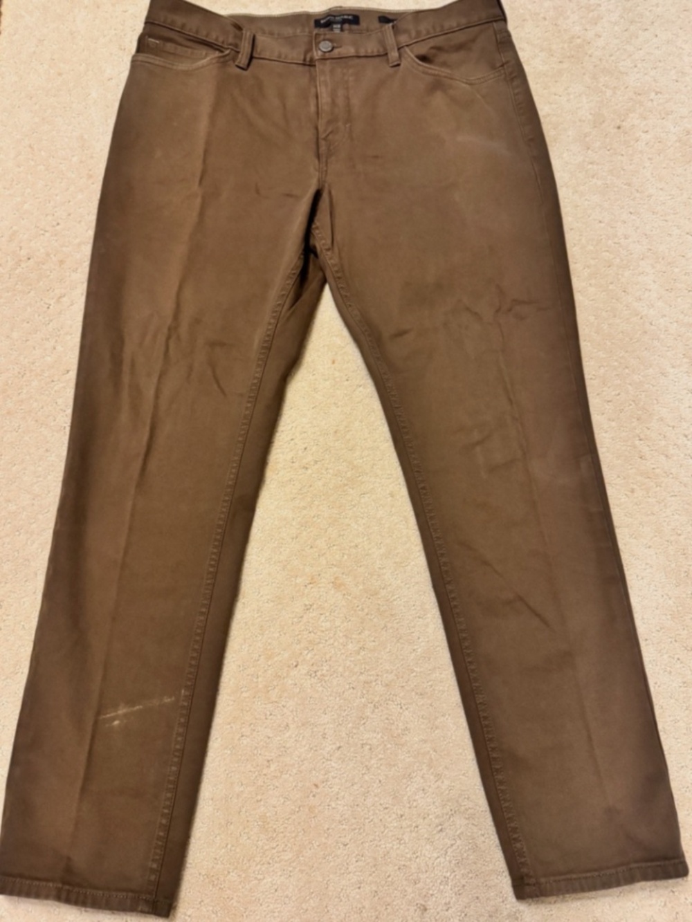 Banana Republic Travel Jean Mens 34x30 Chocolate Brown Skinny Fit